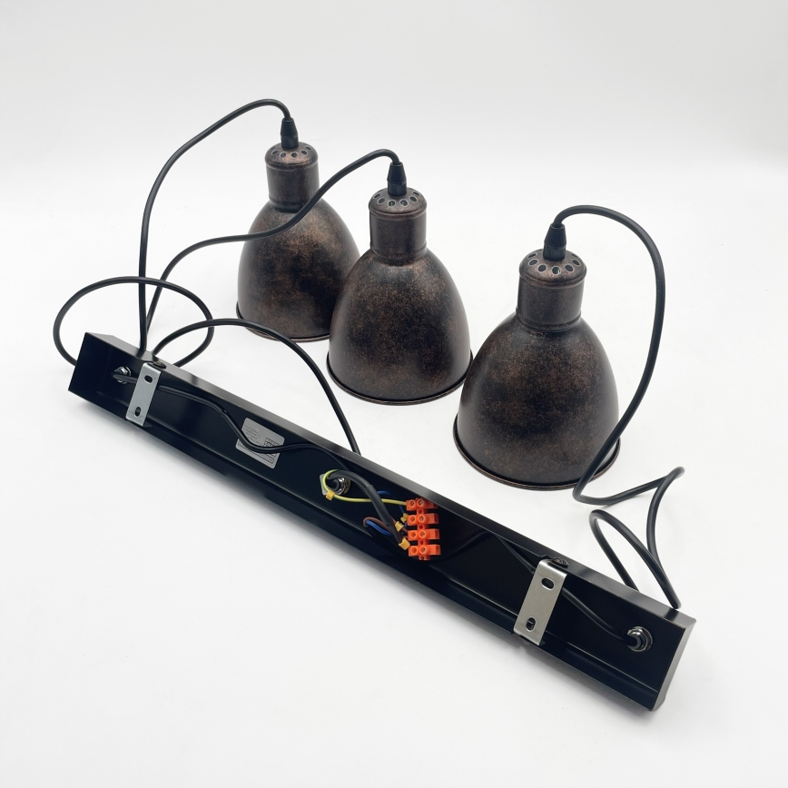 Brilagi - LED полилей на кабел RIDDY 3xE27/60W/230V мед/патина