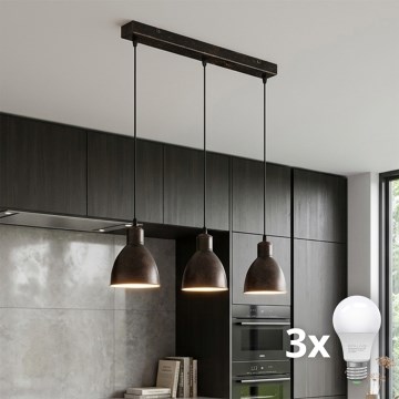 Brilagi - LED полилей на кабел RIDDY 3xE27/60W/230V меден/патина