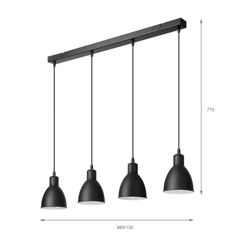 Brilagi - LED полилей на кабел RIDDY 4xE27/60W/230V черен