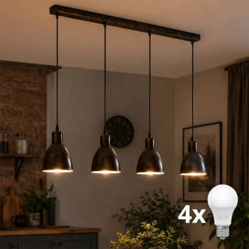 Brilagi - LED полилей на кабел RIDDY 4xE27/60W/230V меден/патина