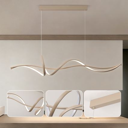 Brilagi - Димируем LED полилей на кабел SIGNATURE LED/55W/230V 3000-6000K 120x23 cm бежов + дистанционно управление