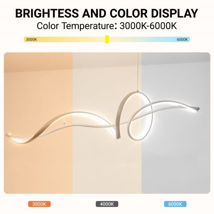 Brilagi - Димируем LED полилей на кабел SIGNATURE LED/55W/230V 3000-6000K 120x23 cm бежов + дистанционно управление
