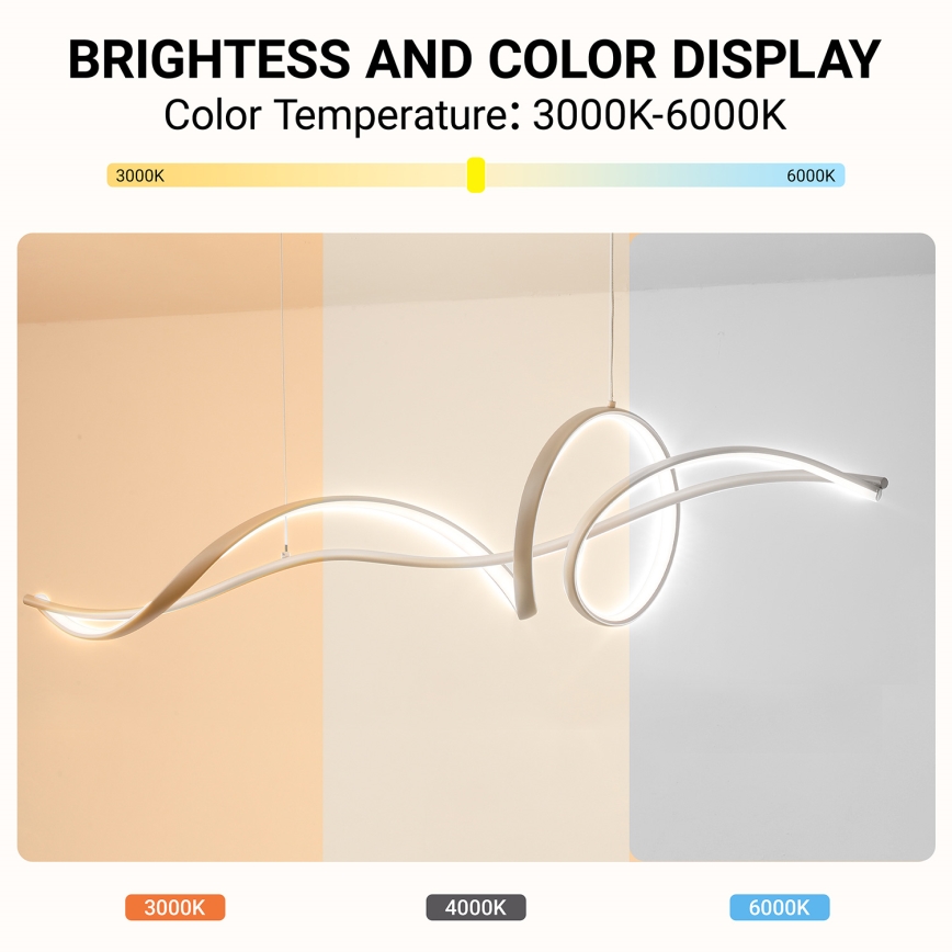 Brilagi - Димируем LED полилей на кабел SIGNATURE LED/55W/230V 3000-6000K 120x23 cm бежов + дистанционно управление