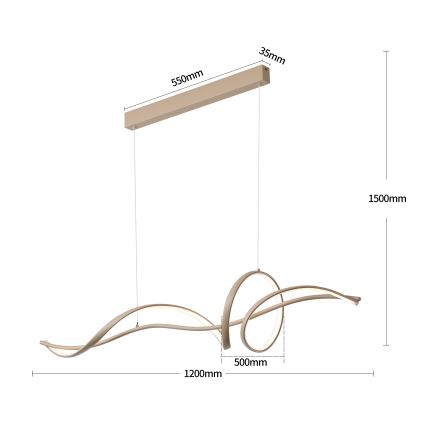 Brilagi - Димируем LED полилей на кабел SIGNATURE LED/55W/230V 3000-6000K 120x23 cm бежов + дистанционно управление
