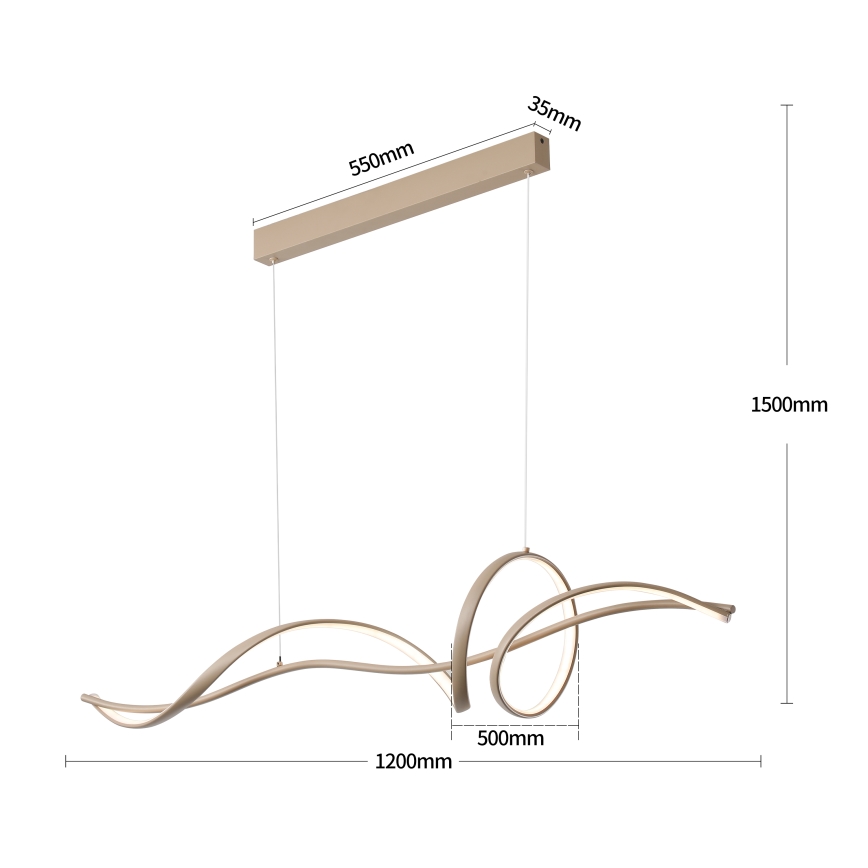 Brilagi - Димируем LED полилей на кабел SIGNATURE LED/55W/230V 3000-6000K 120x23 cm бежов + дистанционно управление