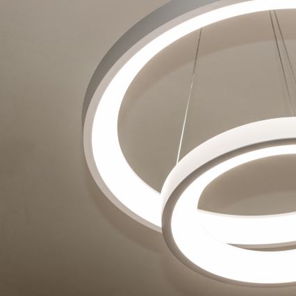 Brilagi - Полилей на кабел с възможност за димиране FALCON SLIM LED/68W/230V 3000-6500K Ø 50 см бял + дистанционно управление