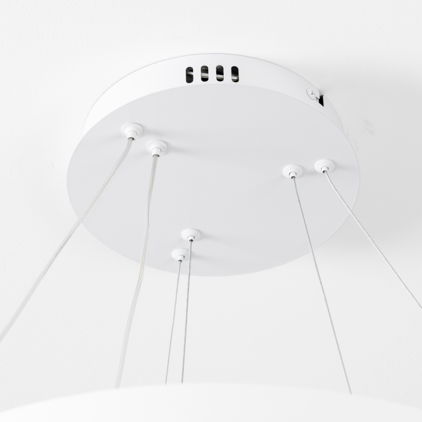 Brilagi - Полилей на кабел с възможност за димиране FALCON SLIM LED/68W/230V 3000-6500K Ø 50 см бял + дистанционно управление