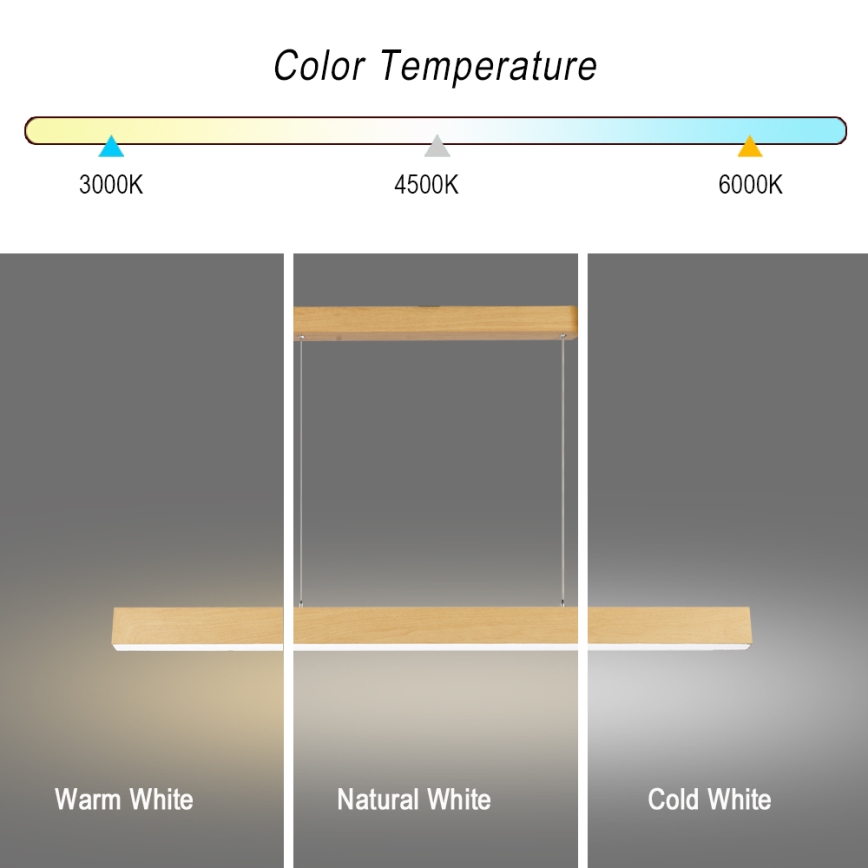 Brilagi - LED полилей на кабел SLEEKLINE LED/40W/230V 3000/4500/6000K декор дъб