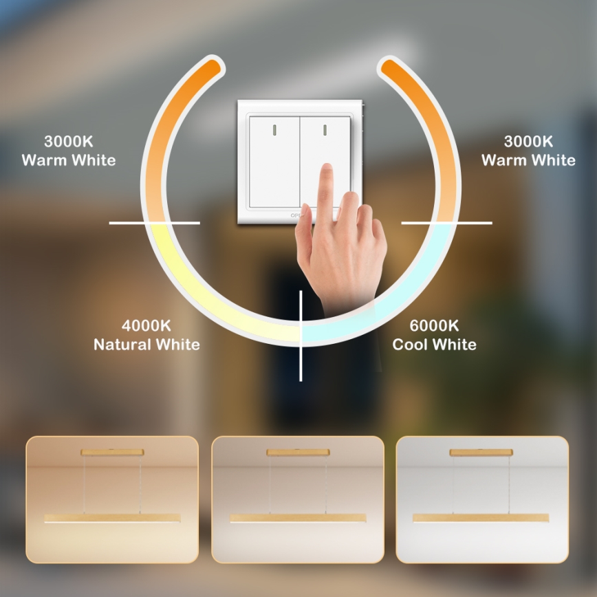 Brilagi - LED полилей на кабел SLEEKLINE LED/40W/230V 3000/4500/6000K декор дъб