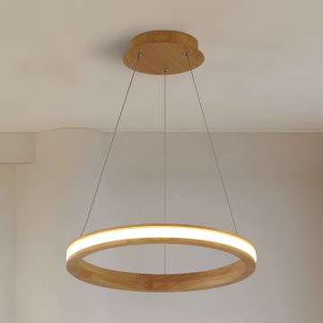 Brilagi - LED полилей на кабел UMEA WOOD LED/30W/230V Ø 40 см, каучуково дърво