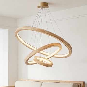 Brilagi - LED полилей на кабел UMEA WOOD LED/45W/230V, диаметър 60 см, от дърво