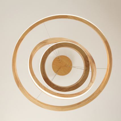 Brilagi - LED полилей на кабел UMEA WOOD LED/45W/230V Ø 60 см каучуково дърво