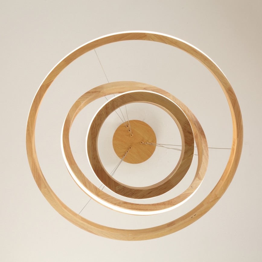 Brilagi - LED полилей на кабел UMEA WOOD LED/45W/230V Ø 60 см каучуково дърво