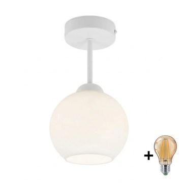 BRILAGI - LED полилей RETRO GLASS 1xE27/60W/230V Ø 15 см бял