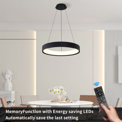 Brilagi - Димируем LED полилей на кабел FALCON MODERN LED/54W/230V 3000-6500K Ø 60 cm черен + дистанционно управление