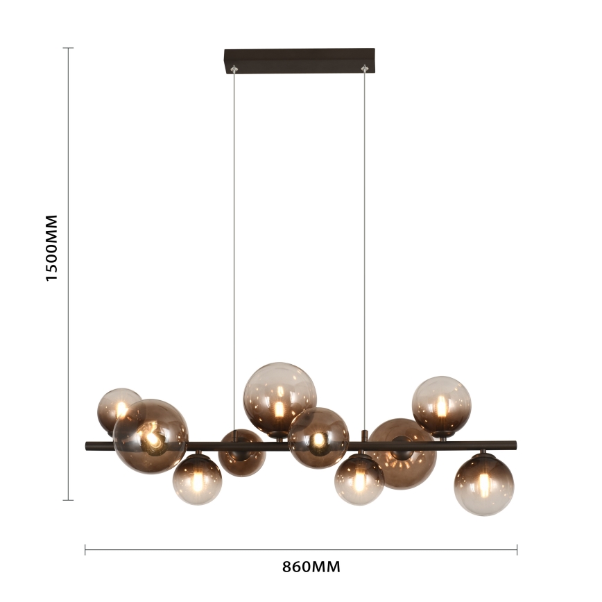 Brilagi - LED полилей с окачване на кабел MILLA 10xG9/3W/230V кафяв/опушено-кафяв