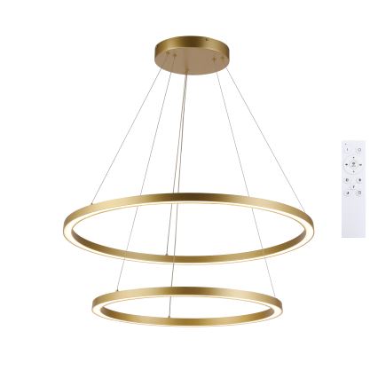 Brilagi - Димируем LED полилей на кабел PORTOFINO LED/98W/230V 3000-6000K Ø 80 см златист + дистанционно управление