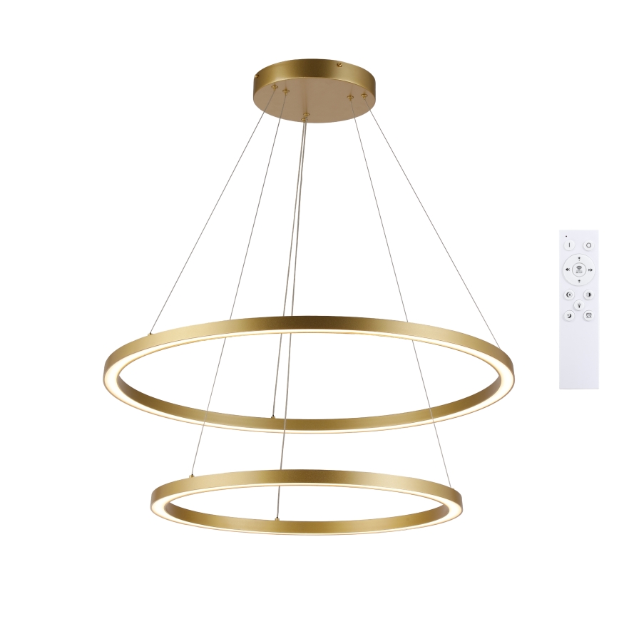 Brilagi - Димируем LED полилей на кабел PORTOFINO LED/98W/230V 3000-6000K Ø 80 см златист + дистанционно управление