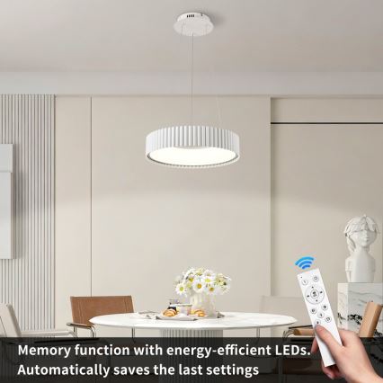 Brilagi - LED полилей за окачване на кабел FALCON MODERN LED/30W/230V 3000–6000K Ø 40 см бял + дистанционно управление