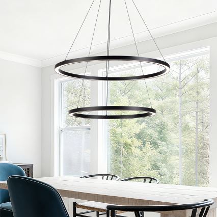 Brilagi - LED димируем полилей на кабел PORTOFINO LED/98W/230V 3000-6000K Ø 80 см черен + дистанционно управление