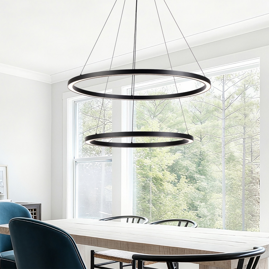 Brilagi - LED димируем полилей на кабел PORTOFINO LED/98W/230V 3000-6000K Ø 80 см черен + дистанционно управление