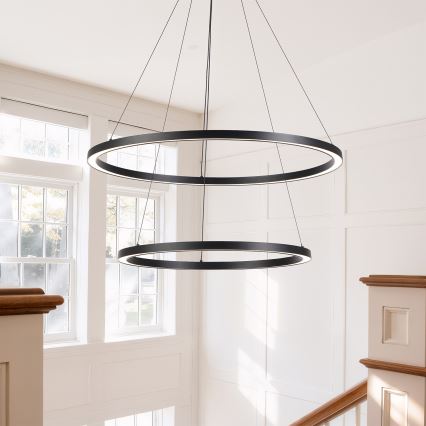 Brilagi - LED димируем полилей на кабел PORTOFINO LED/98W/230V 3000-6000K Ø 80 см черен + дистанционно управление