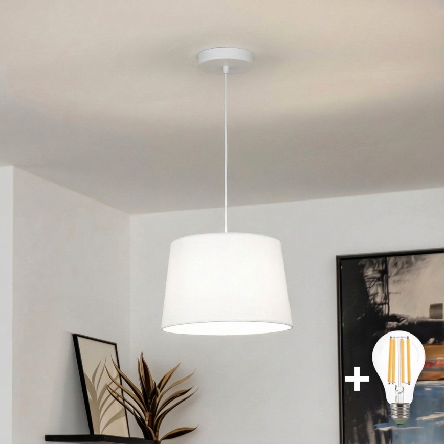 Brilagi - LED полилей с кабелно окачване CERIA 1xE27/40W/230V Ø 30 см, бял