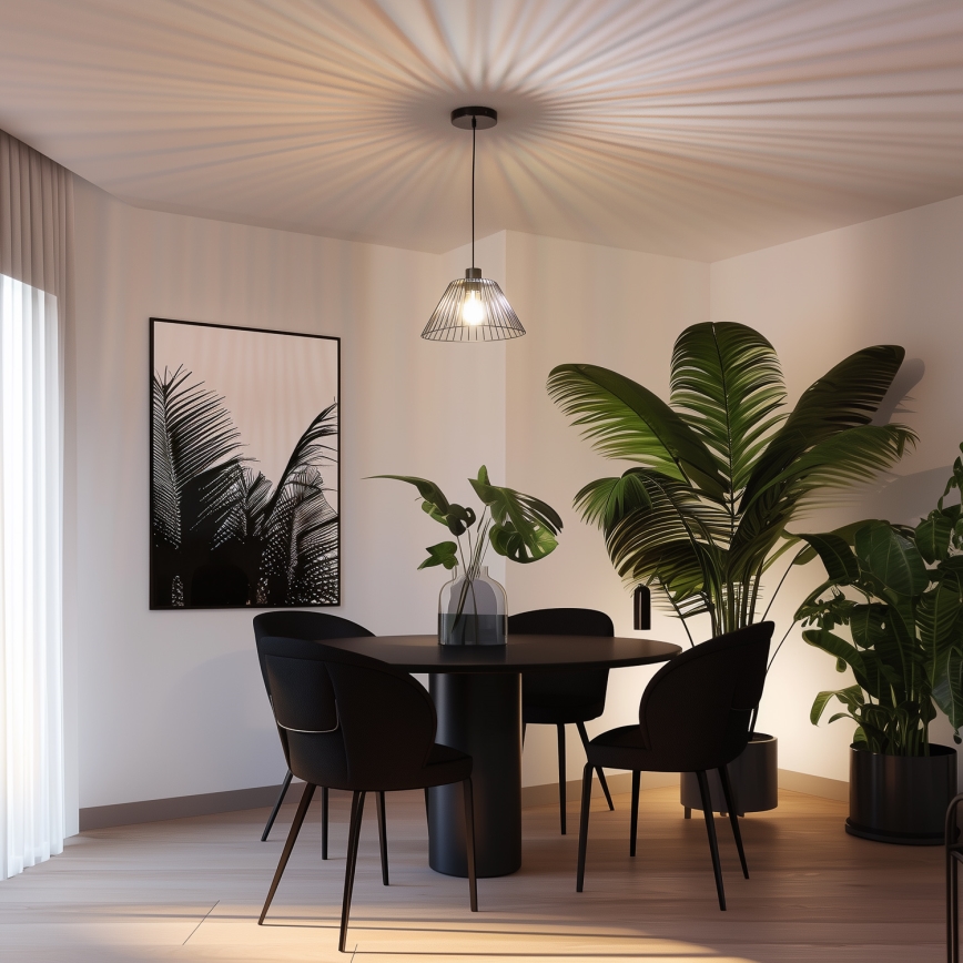 Brilagi - LED полилей с кабелно окачване CERIA WIRE 1xE27/40W/230V Ø 30 см черен