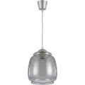 Brilagi - LED полилей с кабелно окачване RETRO GLASS 1xE27/60W/230V Ø 26 см сребрист/димно сив