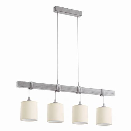 Brilagi - LED полилей с кабелово окачване NUBILA 4xE27/60W/230V сив/кремав