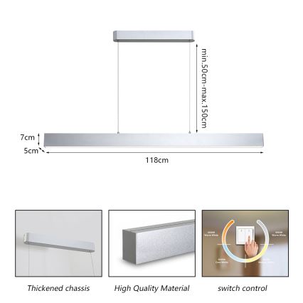 Brilagi - LED полилей на кабел SLEEKLINE LED/40W/230V 3000/4500/6000K сребрист
