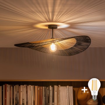 Brilagi - LED полилей за монтаж на таван CERIA BOHO 1xE27/60W/230V Ø 80 см черно/кафяво