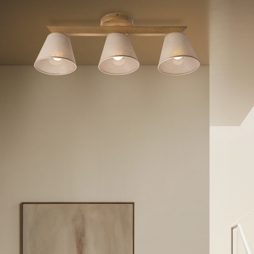 Brilagi - LED  Полилей за повърхностен монтаж ANTHONY 3xE14/40W/230V дъб/бежов