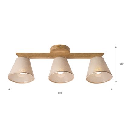 Brilagi - LED  Полилей за повърхностен монтаж ANTHONY 3xE14/40W/230V дъб/бежов