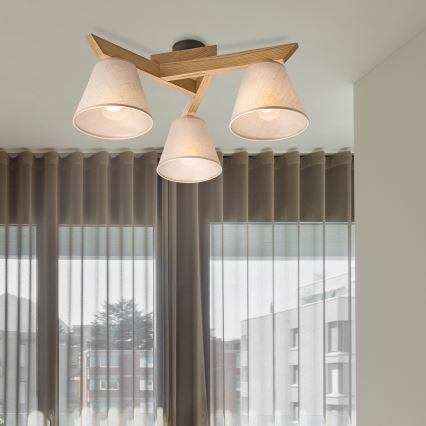 Brilagi - LED  Полилей за повърхностен монтаж ANTHONY 3xE14/40W/230V дъб/бежов