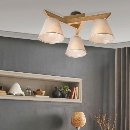 Brilagi - LED  Полилей за повърхностен монтаж ANTHONY 3xE14/40W/230V дъб/бежов