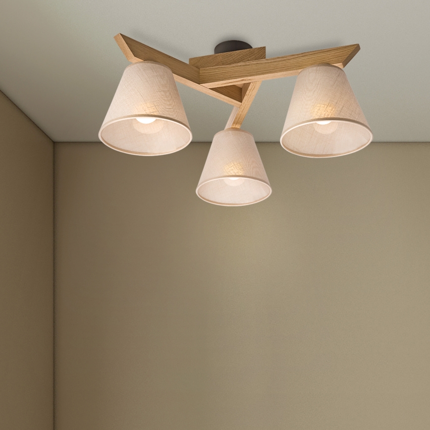 Brilagi - LED  Полилей за повърхностен монтаж ANTHONY 3xE14/40W/230V дъб/бежов
