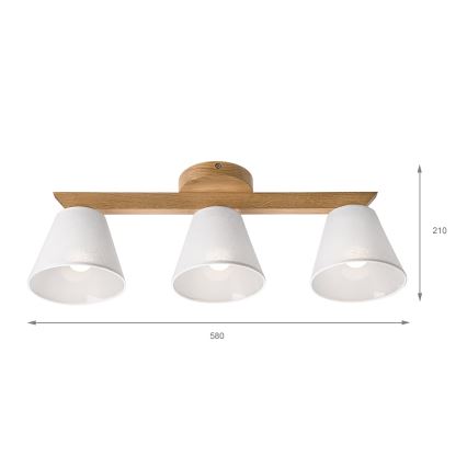 Brilagi - LED  Полилей за повърхностен монтаж ANTHONY 3xE14/40W/230V дъб/бял