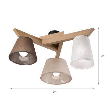 Brilagi - LED  Полилей за повърхностен монтаж ANTHONY 3xE14/40W/230V дъб