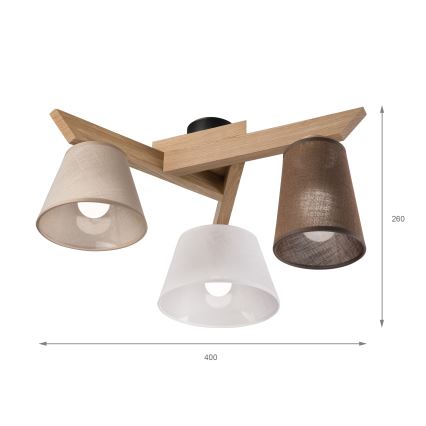 Brilagi - LED  Полилей за повърхностен монтаж ANTHONY 3xE14/40W/230V дъб