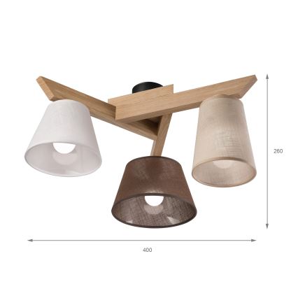 Brilagi - LED  Полилей за повърхностен монтаж ANTHONY 3xE14/40W/230V дъб