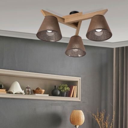 Brilagi - LED  Полилей за повърхностен монтаж ANTHONY 3xE14/40W/230V дъб/кафяв