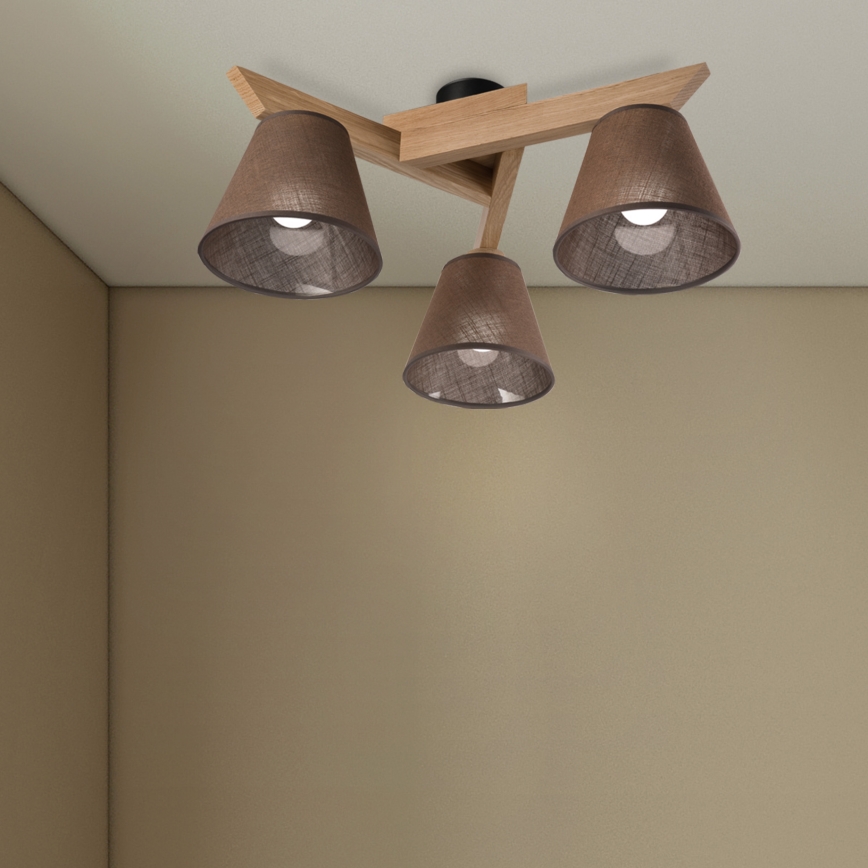 Brilagi - LED  Полилей за повърхностен монтаж ANTHONY 3xE14/40W/230V дъб/кафяв