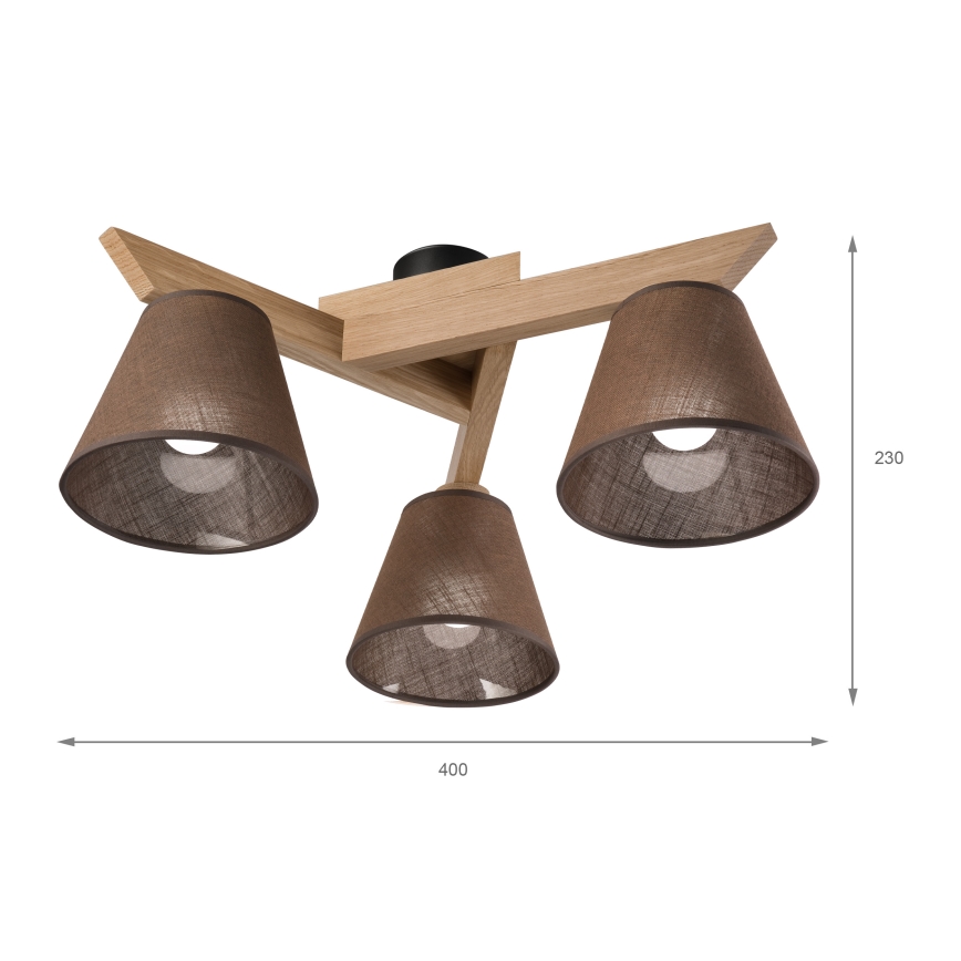 Brilagi - LED  Полилей за повърхностен монтаж ANTHONY 3xE14/40W/230V дъб/кафяв