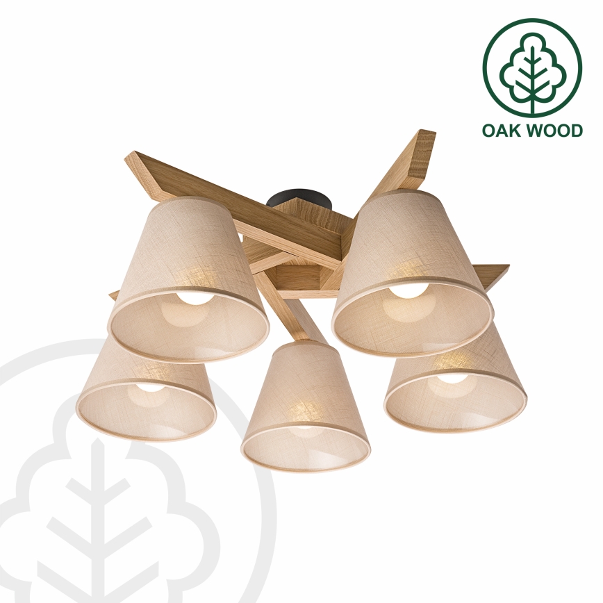 Brilagi - LED  Полилей за повърхностен монтаж ANTHONY 5xE14/40W/230V дъб/бежов