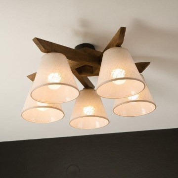 Brilagi - LED  Полилей за повърхностен монтаж ANTHONY 5xE14/40W/230V дъб/бежов