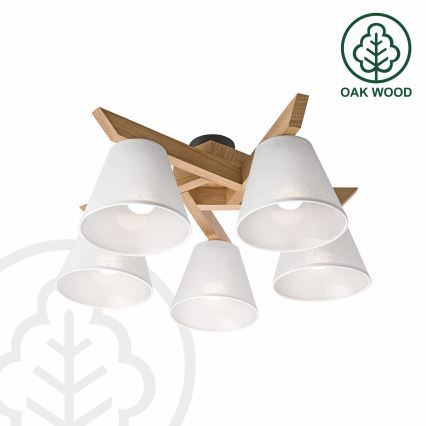 Brilagi - LED  Полилей за повърхностен монтаж ANTHONY 5xE14/40W/230V дъб/бял