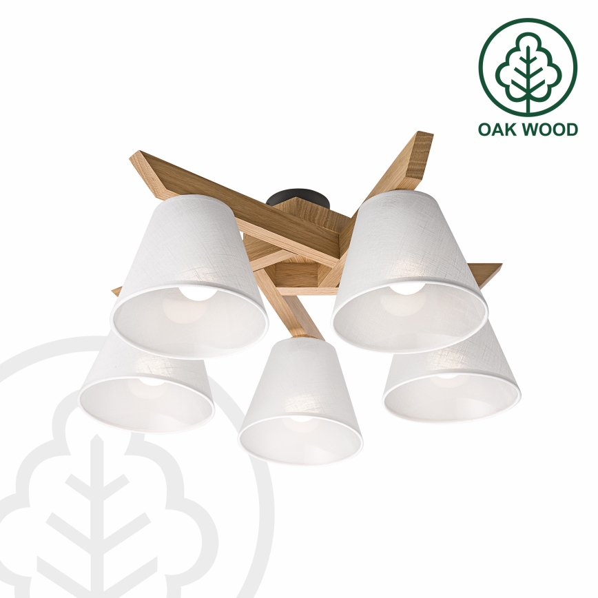 Brilagi - LED  Полилей за повърхностен монтаж ANTHONY 5xE14/40W/230V дъб/бял