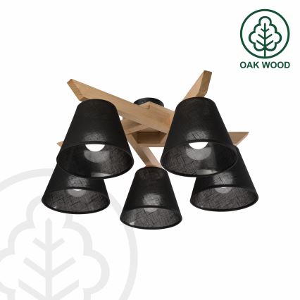 Brilagi - LED  Полилей за повърхностен монтаж ANTHONY 5xE14/40W/230V дъб/черен