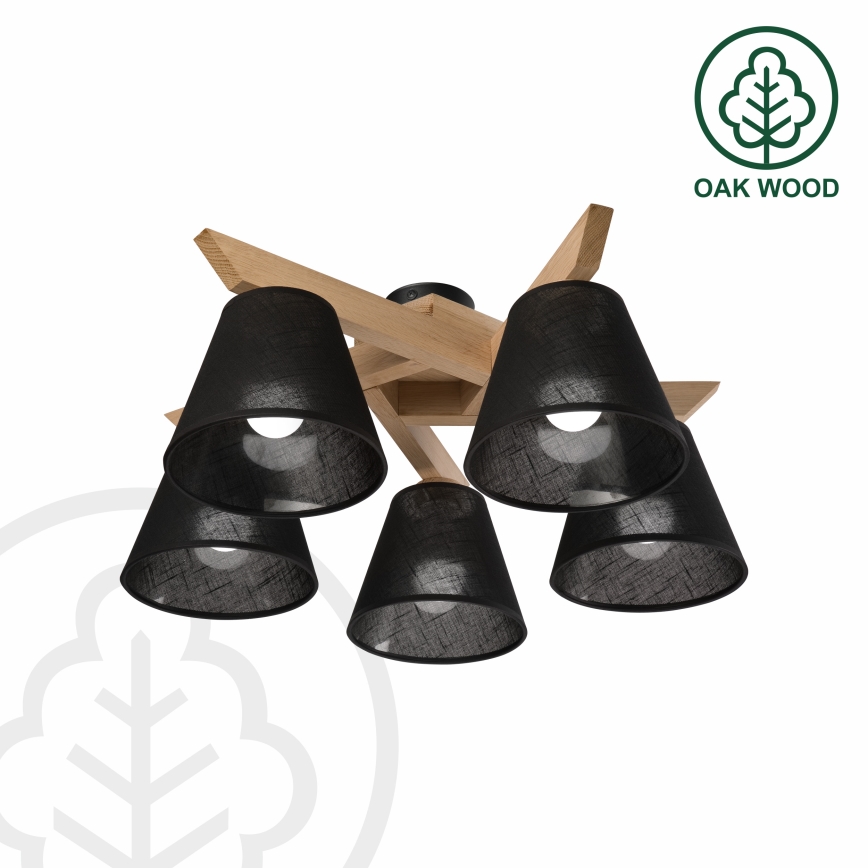 Brilagi - LED  Полилей за повърхностен монтаж ANTHONY 5xE14/40W/230V дъб/черен